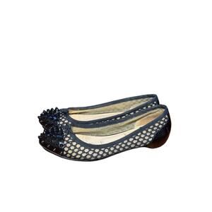 Christian Louboutin spike toe black flats size 37.5 euro